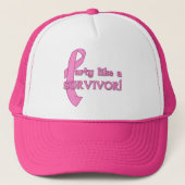 Partij als een Survivor met roze lint Trucker Pet (Voorkant)