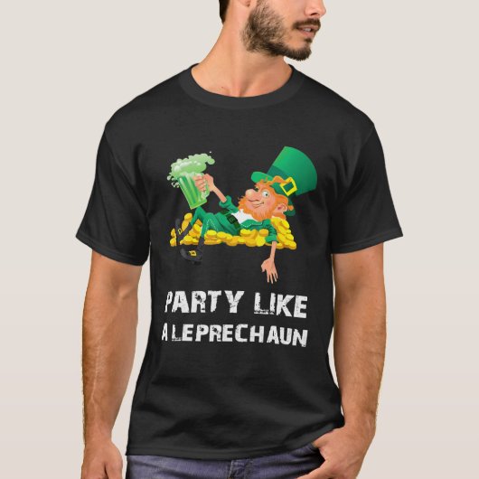 Partij als Leprechaun St Patricks Day Funny Beer T-shirt (Voorkant)