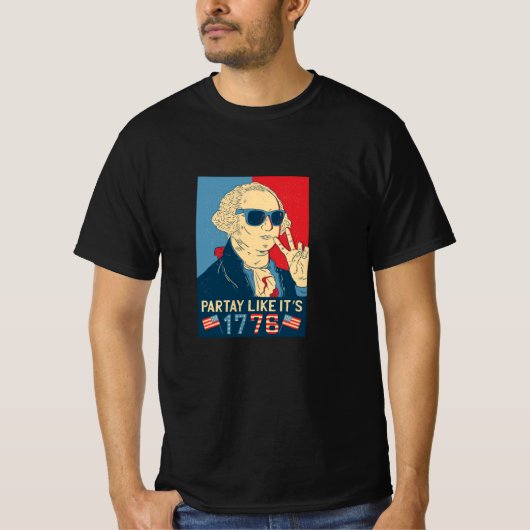 Partij als patriot voor de vierde juli t-shirt (Voorkant)