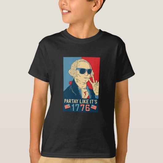 Partij als patriot voor de vierde juli t-shirt (Voorkant)