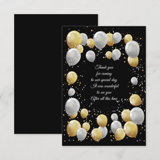 Partij ballon bedankkaart (Voorkant / Achterkant)