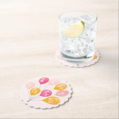 Partij ballonnen Roze Geel Kind Fijne verjaardag Kartonnen Onderzetters (Insitu)