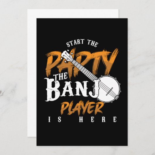 Partij Banjo Player is hier Instrument Music Cadea Kaart (Voorkant / Achterkant)