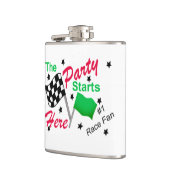 Partij begint hier Race Name Personalized Beverage Heupfles (Links)