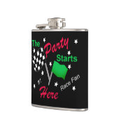 Partij begint hier Race Name Personalized Beverage Heupfles (Links)