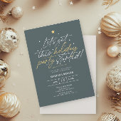 Partij Begonnen Script Groene Kerstmis Feest Kaart