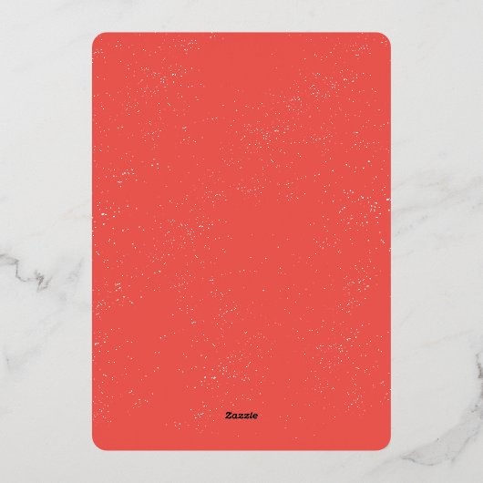 Partij Begonnen Script Red Christmas Holiday Party Folie Uitnodiging (Achterkant)