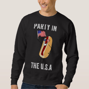 Partij bij de Amerikaanse hotdog op 4 juli Onafhan Trui