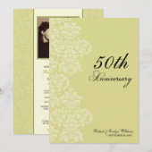 partij bij de Jubileum Invite (champagne) Kaart (Voorkant / Achterkant)