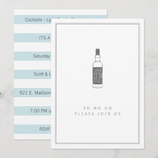 Partij bij de Rum Bottle - Yo Ho Ho Cocktail Party Kaart (Voorkant / Achterkant)