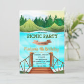 Partij bij de themauitnodiging voor het verjaardag kaart (Staand voorkant)