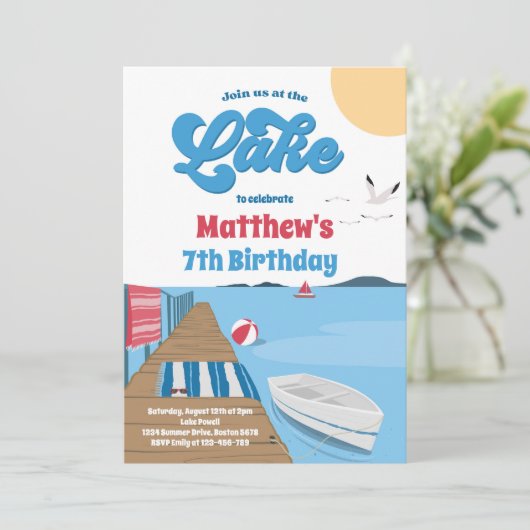 Partij bij de zomerwaterboot kaart (Staand voorkant)