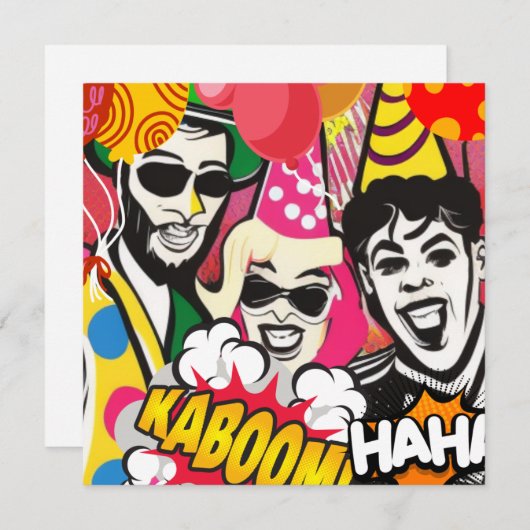 Partij bij feestdagenkaart (Voorkant / Achterkant)