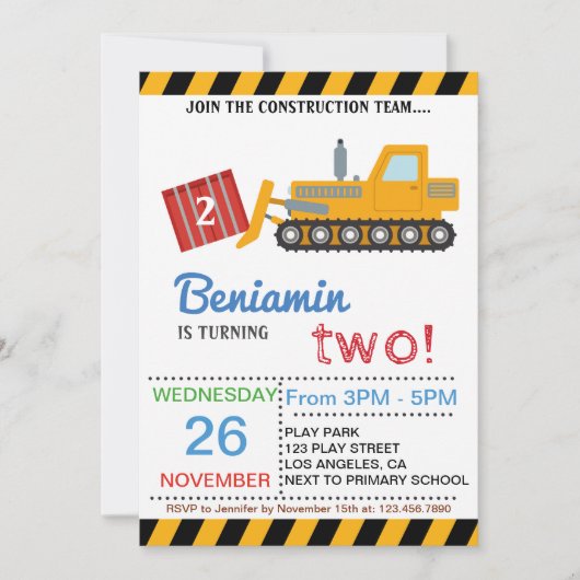 PARTIJ BIJ HET BOUWTEAM BIRTHDAY KAART (Voorkant)