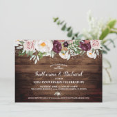 Partij bij het Jubileum voor Floral Wedding Kaart (Staand voorkant)