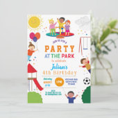 Partij bij het Park Birthday Girls of Boys Kaart (Staand voorkant)