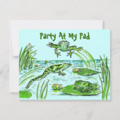 PARTIJ BIJ MIJN PAD LILY-PAD LEAPING FROGS INVITAT KAART (Voorkant)