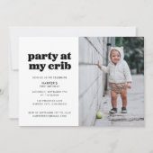 Partij bij Mijn Wieg 1e verjaardag Kaart (Voorkant)