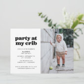 Partij bij Mijn Wieg 1e verjaardag Kaart (Staand voorkant)