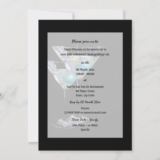 PARTIJ bij pensionering die afscheid neemt van afs Kaart (Achterkant)