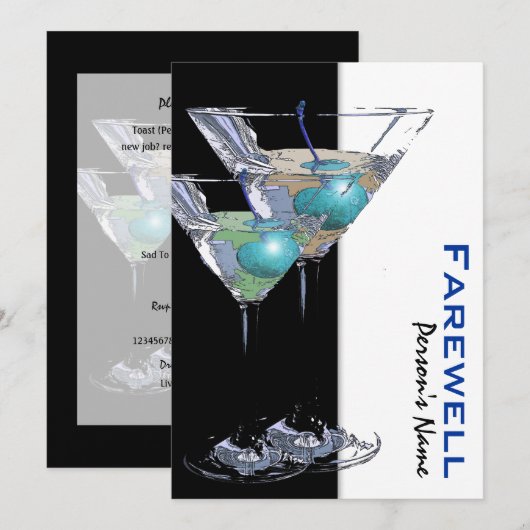 PARTIJ bij pensionering die afscheid neemt van afs Kaart (Voorkant / Achterkant)