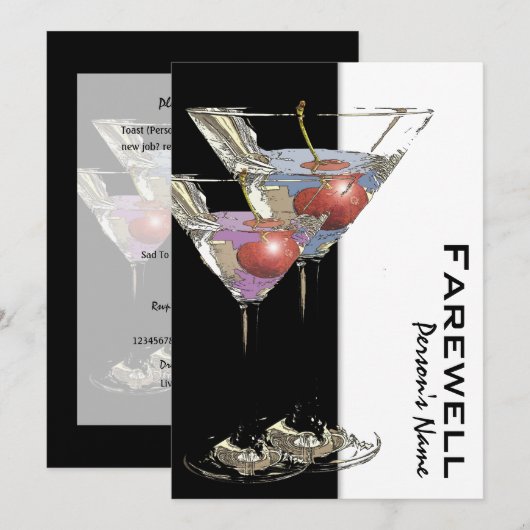 PARTIJ bij pensionering die afscheid neemt van afs Kaart (Voorkant / Achterkant)