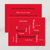 PARTIJ bij pensionering:(pas woorden/uitnodigingen Kaart (Voorkant / Achterkant)