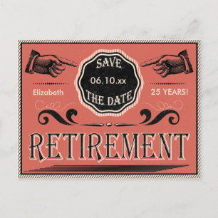 PARTIJ bij pensionering sparen de datum Aankondigingskaart