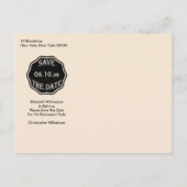 PARTIJ bij pensionering sparen de datum Aankondigingskaart (Achterkant)