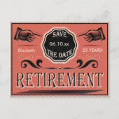 PARTIJ bij pensionering sparen de datum Aankondigingskaart (Voorkant)