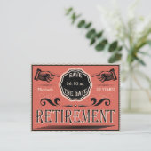 PARTIJ bij pensionering sparen de datum Aankondigingskaart (Staand voorkant)