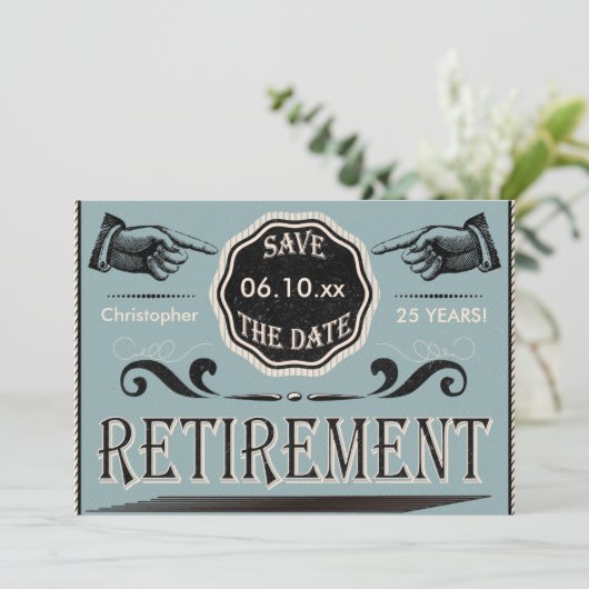  PARTIJ bij pensionering sparen de datum Kaart (Staand voorkant)