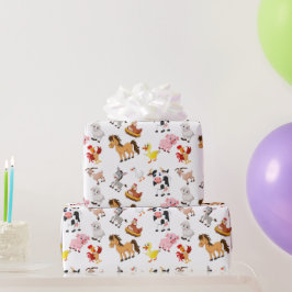 Partij boerderij cadeaupapier