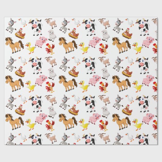 Partij boerderij cadeaupapier (Vlak)