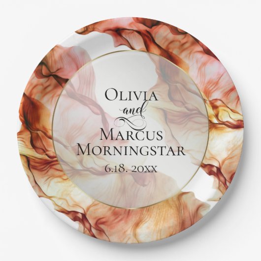 Partij Borden | Levendige herfstkleuren Abstracte Papieren Bordje (Voorkant)