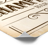 partij CHAMPAGNE BAR-gebarentafdruk Poster (Hoek)
