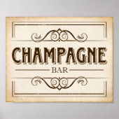  partij CHAMPAGNE BAR-gebarentafdruk Poster (Voorkant)