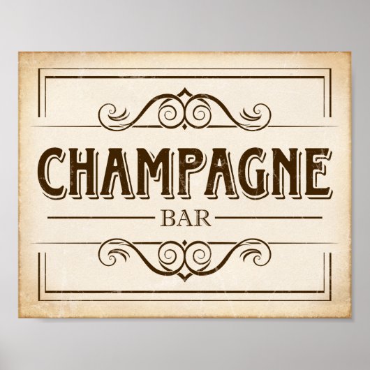 partij CHAMPAGNE BAR-gebarentafdruk Poster (Voorkant)