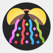 Partij Confetti Emoji Ronde Sticker (Voorkant)
