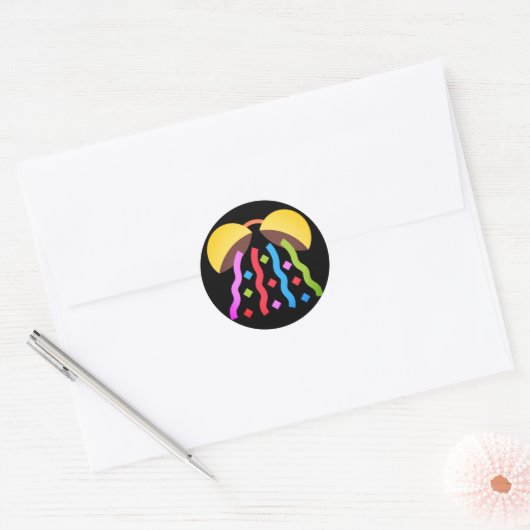 Partij Confetti Emoji Ronde Sticker (Envelop)