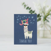 Partij Dank je | Kerst Llama met Snowflakes Briefkaart (Staand voorkant)