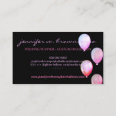 Partij Decoratie Glitter Balloons Sparkles Pink Visitekaartje (Achterkant)
