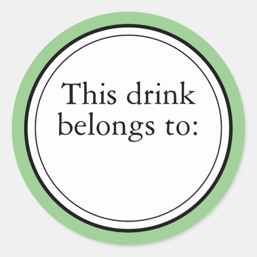 Partij deze Drink behoort tot Ronde Sticker (Voorkant)