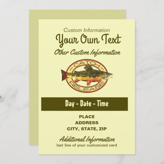 Partij die de vangst vrijgeeft kaart (Voorkant / Achterkant)