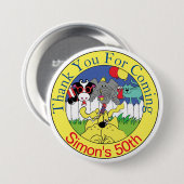 Partij dieren Funny Birthday Party Ronde Button 7,6 Cm (Voorkant /achterkant)