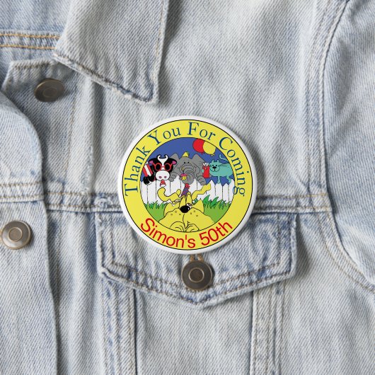 Partij dieren Funny Birthday Party Ronde Button 7,6 Cm (In situ)