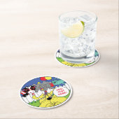Partij dieren Funny Birthday Party Ronde Kartonnen Onderzetter (Insitu)