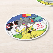 Partij dieren Funny Birthday Party Ronde Kartonnen Onderzetter (Gebogen)