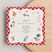 Partij Dieren Retro Minimalistische Verjaardag Kaart