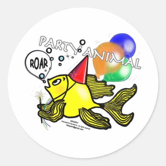 Partij Dierlijke Vis Ronde Sticker (Voorkant)